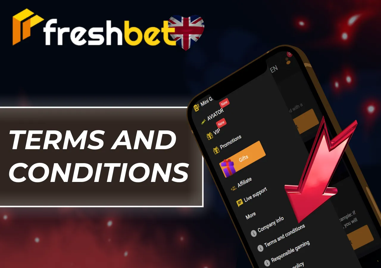 Main terms and restrictions for promo code usage, including wagering requirements.